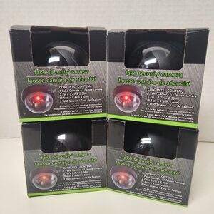 Lot of 4 e-Circuit Fake Security Dome Camera LED Flashing Light Battery Operated